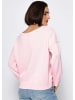 SASSYCLASSY Oversize Baumwoll-Pullover mit Rückennaht in Rosa