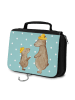 Mr. & Mrs. Panda Kulturtasche Bären mit Hut ohne Spruch in Türkis Pastell