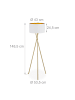 relaxdays Stehlampe in Gold/ Weiß - (H)148,5 x Ø 53,5 cm