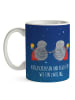 Mr. & Mrs. Panda Kaffeetasse Sternzeichen Zwilling mit Spruch in Sternenhimmel Blau