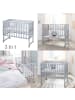 roba Stuben- & Beistellbett 3in1 grau roba Style inkl. Matratze, Nestchen & Barriere