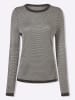 Sieh an! Rundhals-Pullover in anthrazit-ecru-gemustert