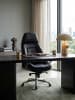 KADIMA DESIGN Chefsessel Leder | Multiblockwippmechanik, Ergonomisch, bis 120kg in Schwarz