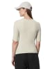 Marc O'Polo Kurzarm-Ripp-Strickpullover in stone grey