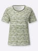 WITT WEIDEN Rundhals-Shirt in khaki-lindgrün-bedruckt