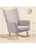 HOMCOM Schaukelstuhl-97L x 72B x 100H cm-Hellgrau