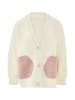 immy Damen Strickjacke in Wollweiss Pink