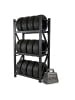relaxdays Reifenregal in Schwarz - (B)120 x (H)180 x (T)50 cm