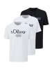 S. Oliver T-Shirt Basic in Weiß / schwarz