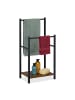 relaxdays Handtuchständer in Braun/ Schwarz - (B)40 x (H)80 x (T)28 cm