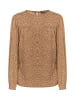 DreiMaster Damen Langarmbluse in Dunkelkamel Beige