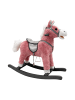 Wisam® Schaukelpferd Sattel Füße Schaukelgeräusche Rosa 74 cm