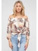 Cloud5ive Cloud5ive Off-Shoulder Bluse mit Knotendetail und Rüschen in white