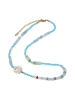 grassland Women Necklace With Beads in Light Blue White