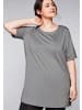 sheego Longshirt in grau meliert
