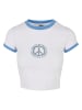 Urban Classics Urban Classics Cropped T-Shirts in white/horizonblue