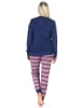 NORMANN Frottee Schlafanzug Bündchen - 82657 in navy