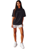 Reichstadt Reichstadt Oversized T-Shirt Damen Brand Stick 23RSW044 Black XS