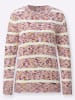 WITT WEIDEN Rundhals-Pullover in mauve-ecru-geringelt