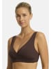 Sea Level Essentials Cross Front Multifit Bra Top in COCOA