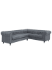 Beliani Ecksofa CHESTERFIELD in Grau/Braun - (W) 280 x (H) 77 x (L) 85 cm