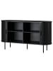 home24 home24 Sideboard aus furniertem & lackiertem MDF in Eiche, 140 x 76 x 40 cm in Eiche Schwarz
