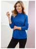 GOLDNER Stehkragenshirt mit Langarm in royalblau