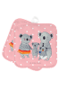 Mr. & Mrs. Panda 2er Set Topflappen Koala Familie ohne Spruch in Rot Pastell