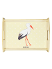 Mr. & Mrs. Panda Serviertablett Storch ohne Spruch in Gelb Pastell