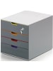 Durable Schubladenbox Varicolor  4 4 Fächer 2 Fachhöhen grau/farbiger Verlauf