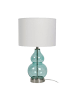 relaxdays Tischlampe in Weiß/Blau - (H)44 x Ø 26 cm