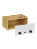 relaxdays Kosmetiktücherbox "Radio" in Weiß/ Natur - (B)24,5 x (H)12 x (T)16 cm