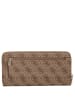Guess Brenton SLG Large Zip Around - Geldbörse 12cc 21 cm (coal logo) in latte logo