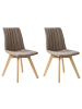 Beliani 2er-Set Esszimmerstuhl CALGARY in Braun