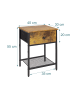 relaxdays 2 x Nachttisch "Industrial" in Dunkelbraun/ Schwarz - (B)40 x (H)55 x (T)30 cm