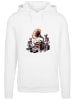 F4NT4STIC Hoodie Gothic Skeleton Vintage Plattenspieler in weiß