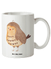 Mr. & Mrs. Panda XL Tasse Eule Zufrieden ohne Spruch in Weiß