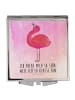 Mr. & Mrs. Panda Handtaschenspiegel quadratisch Flamingo Stolz m... in Aquarell Pink