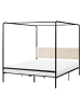 Beliani Himmelbett MIRABEAU  in Schwarz/Beige - (W) 166 x (H) 170 x (L) 207 cm