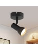 ZMH Deckenleuchte in Schwarz 1-flammige GU10 runde Modern Metall Flurlampe
