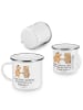 Mr. & Mrs. Panda Camping Emaille Tasse 2. Hochzeitstag Baumwollh... in Transparent