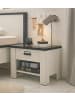 Furn.Design Nachttisch weiß Pinie und Anthrazit Landhaus, Nachtkommode mit Schubkasten