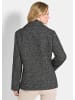 GOLDNER Kurzgröße:  Bouclé-Jacke Moderne Wolljacke mit Steppeinsatz in schwarz / weiß / gemustert