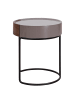 home24 home24 Beistelltisch (1er Set) - Walnuss Dekor / Schwarz - Metall & MDF - 45.0 x 53.0 x 45.0 cm in Walnuss Dekor / Schwarz