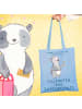 Mr. & Mrs. Panda Tragetasche Kellnerin Leidenschaft mit Spruch in Sky Blue