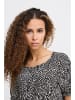 ICHI Kurzarm-Bluse IHVERA Regular fit in Black Ikat aop