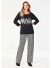 GOLDNER Edles Shirt mit Frontdruck, 3/4-Arm in schwarz