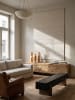 KADIMA DESIGN KASOS Teppich Kurzflor Creme 80x150 Streifen Polyester Waschbar in Creme