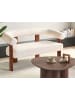 Beliani 2-Sitzer Sofa ILBRO in Weiß/Braun - (W) 138 x (H) 76 x (L) 68 cm