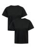 JACQUELINE de YONG Basic T-Shirt 2-er Set VMPAULA in Schwarz